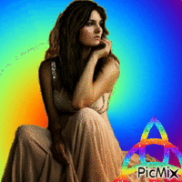 Femme multicolore GIF animé
