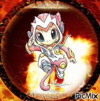 Chimchar in Infernape costume - Free animated GIF