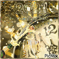 Happy new year 2023 - GIF animé gratuit