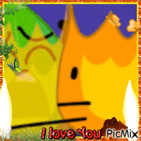 Firey and Leafy - Free animated GIF