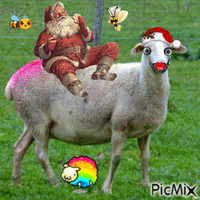 le mouton du père Noël GIF animata