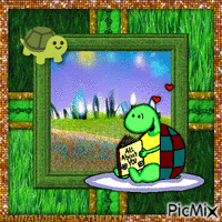(♥)Cute Little Turtle reading a Book(♥)