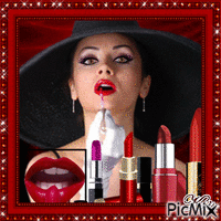 I love red lipstick GIF animata