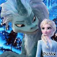 Sisu and Elsa анимированный гифка