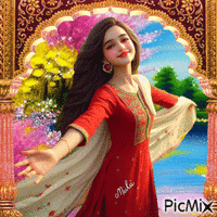 woman india - GIF animé gratuit