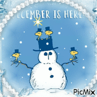 December is here   -  The Peanuts Gang.  🙂❄️☃️ GIF animata