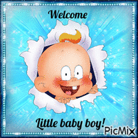 Welcome baby boy animoitu GIF