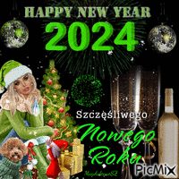 happy new year 2024 - GIF animado gratis