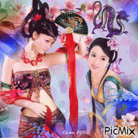 Oriental Girls animasyonlu GIF