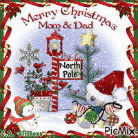 Merry Christmas Mom & Dad - Free animated GIF