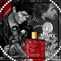 Concours...2 hommes ,parfum en noir- blanc +une couleur - GIF animado grátis