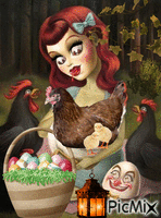 Huevos y gallinas GIF animado