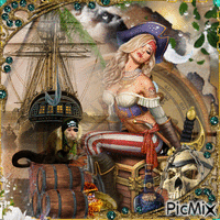 lady pirate - GIF animate gratis