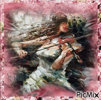 femme au violon - Ingyenes animált GIF