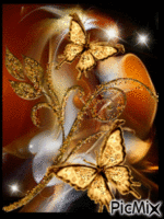 papillons d'or - Бесплатный анимированный гифка