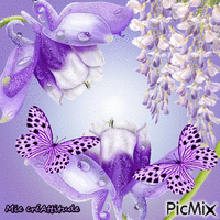 Fleurs & papillons geanimeerde GIF