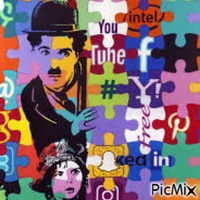 Chaplin in pop Art style - ücretsiz png