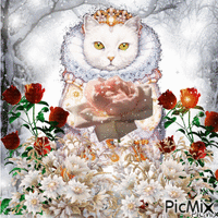 Cats Snow Queen - GIF animasi gratis