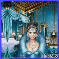 Prinzessin in Blautöne - Zdarma animovaný GIF