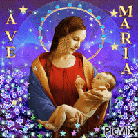 Ave Maria Madre di tutte le Mamme Gif Animado