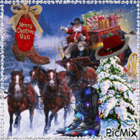 Cowboy Santa Claus - GIF animé gratuit