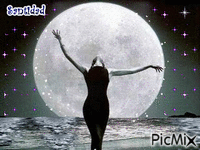 Bailando con la Luna - GIF animado gratis