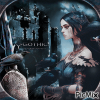 Gothic cemetery woman - GIF animé gratuit
