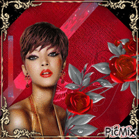 Laly et la rose rouge ( - GIF animado gratis