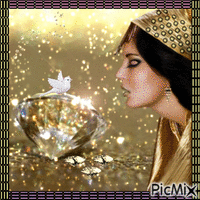 Mujer,fantasía en oro animovaný GIF