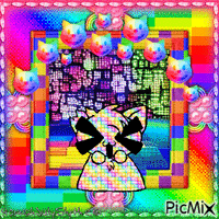 [♫]Rainbow Kitty in Just Dance[♫] geanimeerde GIF
