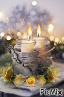 velas e rosas amarelas - Free animated GIF