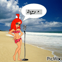 Pebbles singing animált GIF