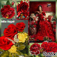 Lady and roses! GIF animé