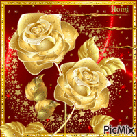 Golden roses for my wife - GIF animado gratis