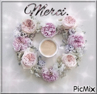 merci fleurs - Δωρεάν κινούμενο GIF