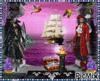 Mr. and Mrs. pirates. Animated GIF