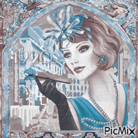 1920s Art deco vintage woman flapper - GIF animé gratuit