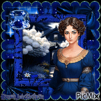 {Elegant Lady in Blue} - Free animated GIF