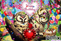 OWL MARCH BIRTHDAY animovaný GIF