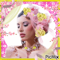 pink n yellow - GIF animé gratuit
