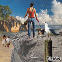 Ballade au bord de la falaise - Darmowy animowany GIF