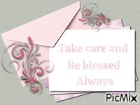 Take care and be blessed always - GIF animate gratis