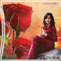 La belle et les roses par BBM GIF animado