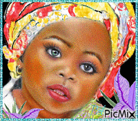 Portrait ethnique d'enfant3МЕСТО - GIF animate gratis
