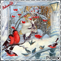 Birds in winter - Nemokamas animacinis gif