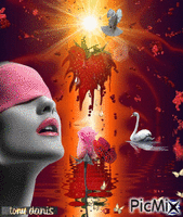 Blind love/aveugle Amour /  original backgrounds, painting,digital art by tonydanis GREECE HELLAS fantasy fantasia 3d animation imagination gif peace love