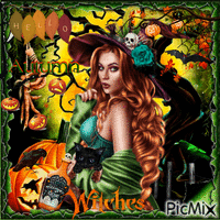 Autumn Witch - Darmowy animowany GIF