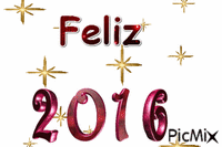Feliz 2016 - GIF animé gratuit