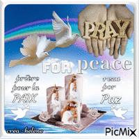 prière pour la PAIX / pray for PEACE / reza por PAZ animált GIF