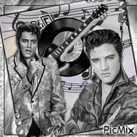 Elvis - Noir et blanc - Bezmaksas animēts GIF